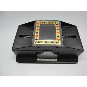AUTOMATIC CARD SHUFFLER 1 OR 2 DECKS DELUXE CASINO SHUFFLES COMPLETE PAVILION